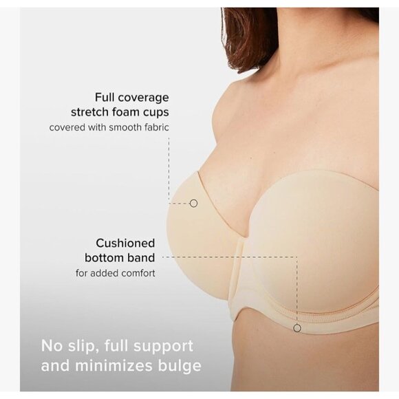 Wacoal Red Carpet Strapless Convertible Bra 854119 Sand 34D NWT - Picture 4 of 8